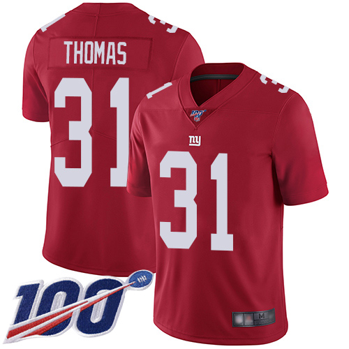 Men New York Giants #31 Michael Thomas Red Limited Red Inverted Legend 100th Season Football NFL Jersey->new york giants->NFL Jersey